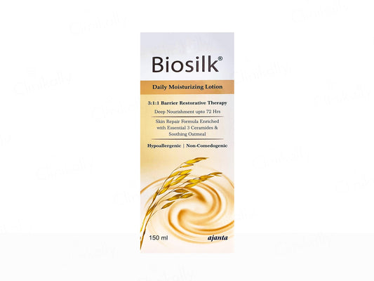 Biosilk Daily Moisturizing Lotion packaging on a white background