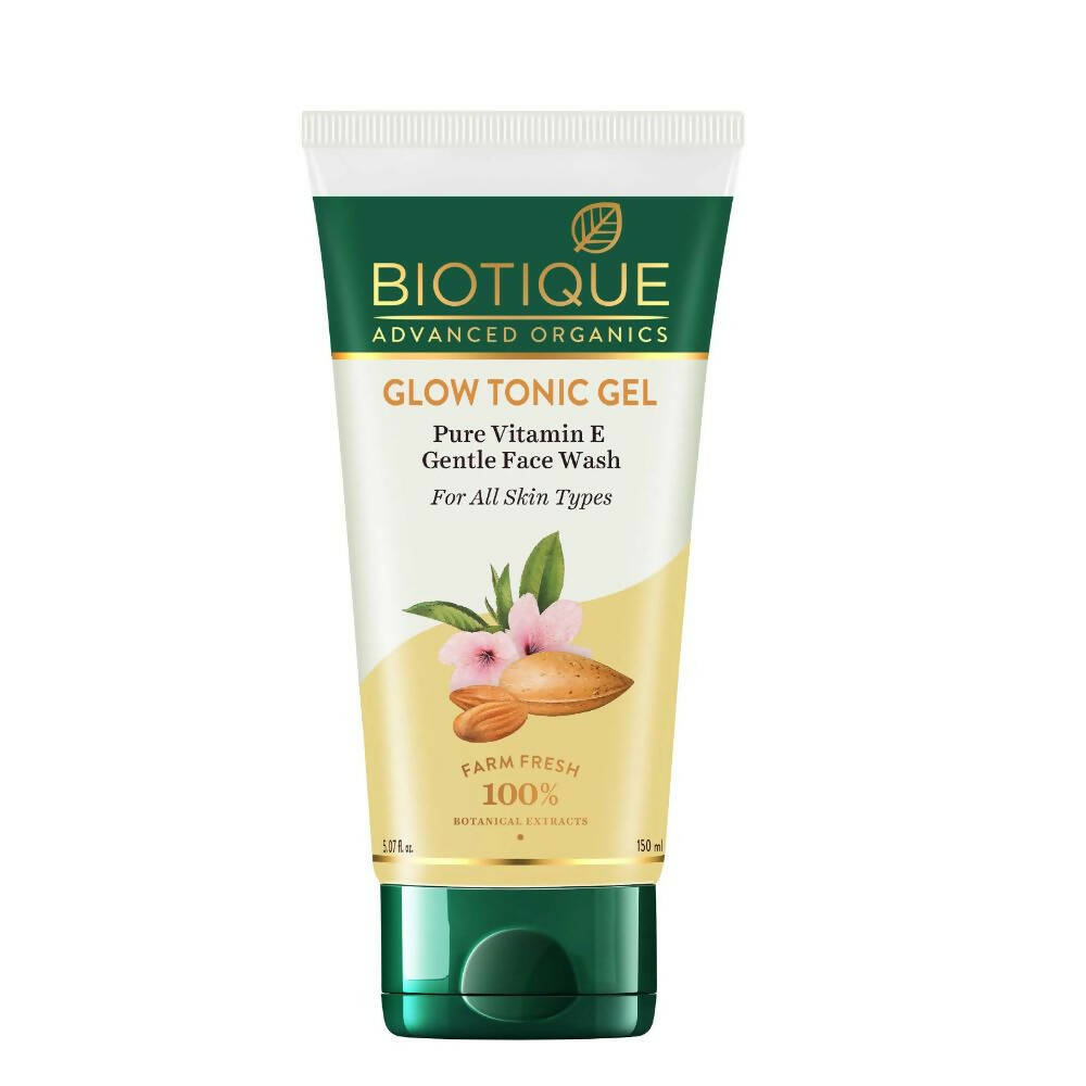 Biotique Glow Tonic Gel tube on a white background