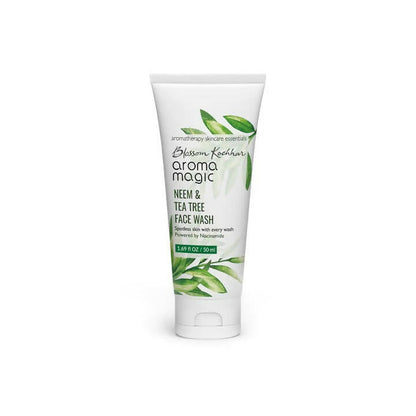 Tube of Aroma Magic Neem & Tea Tree Face Wash on a white background