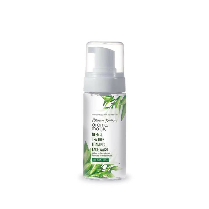 Biotique Neem & Tea Tree Foaming Face Wash bottle on a white background