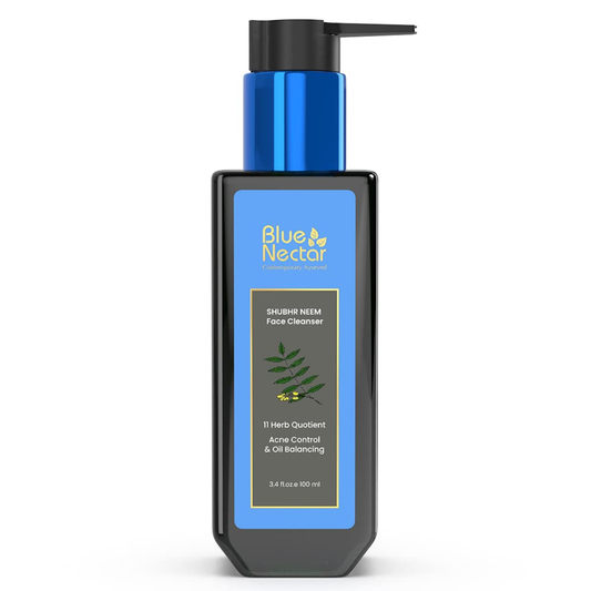 Blue Nectar Shubhro Neem Face Cleanser bottle on a white background