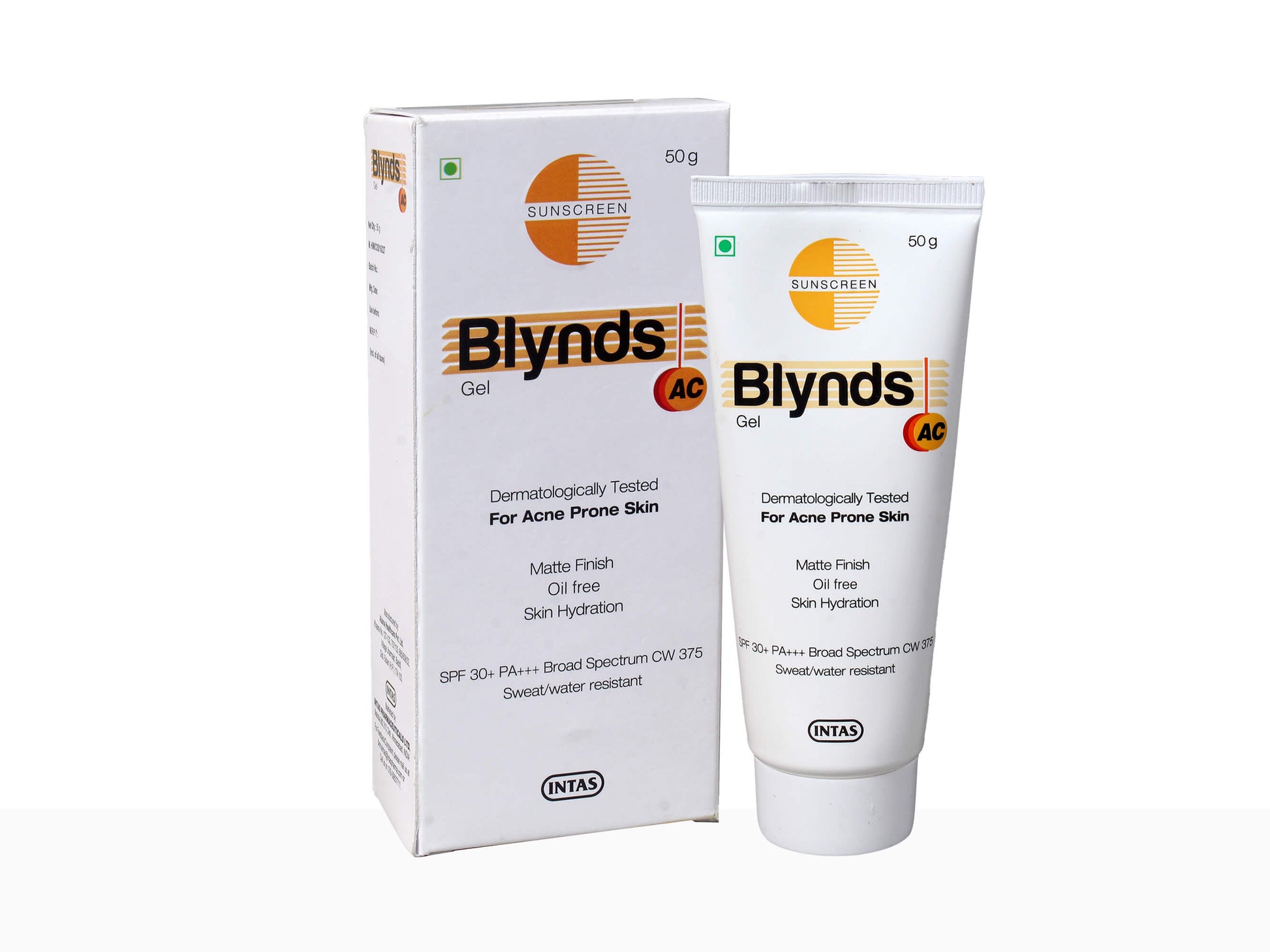 Blyndzs gel packaging including tube and box on a white background