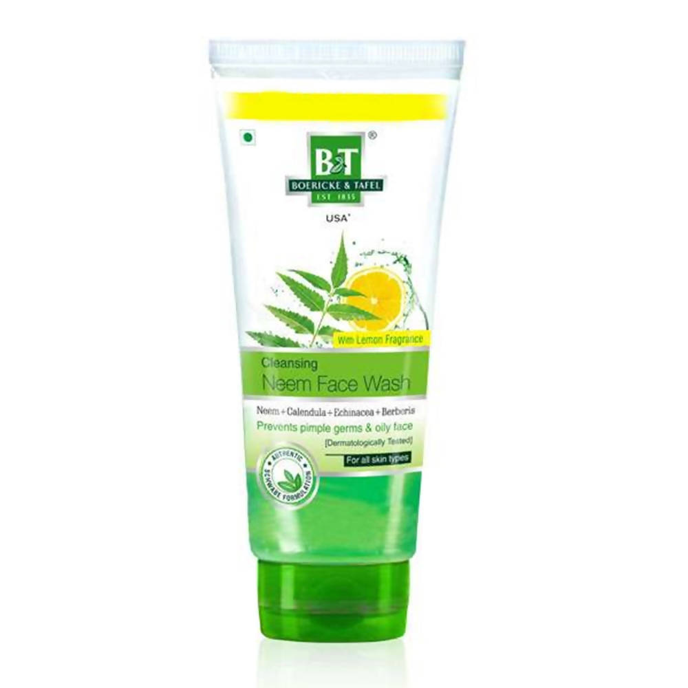 Tube of Biotique Neem Face Wash on a white background