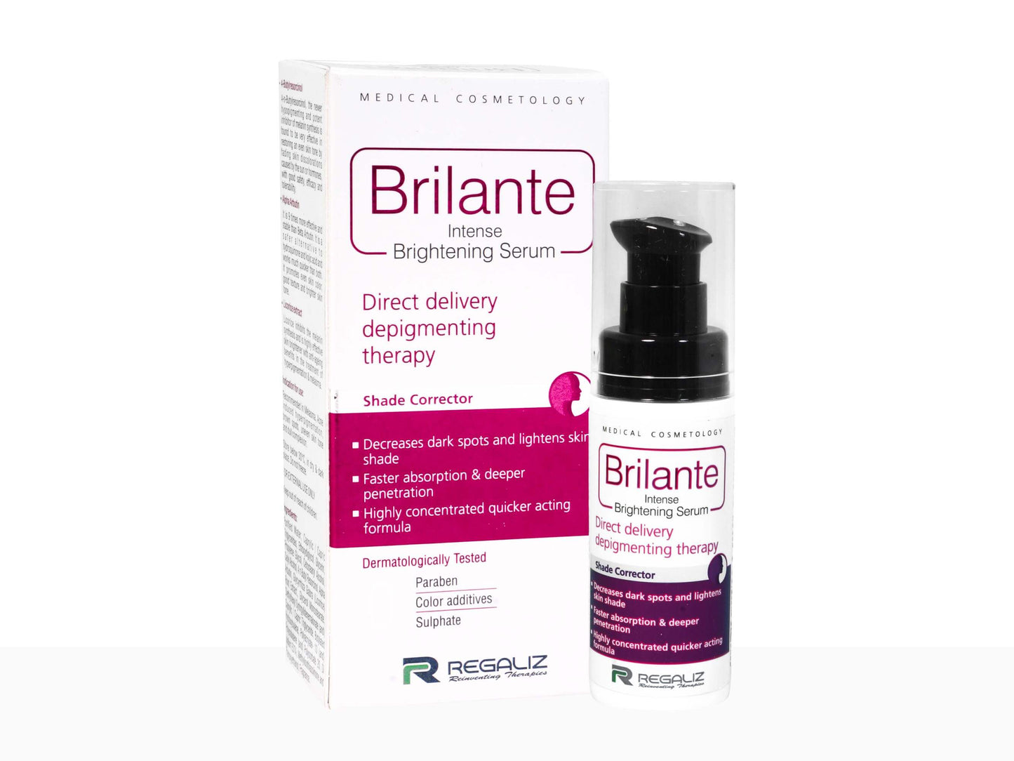 Brilante Intense Brightening Serum packaging on a white background