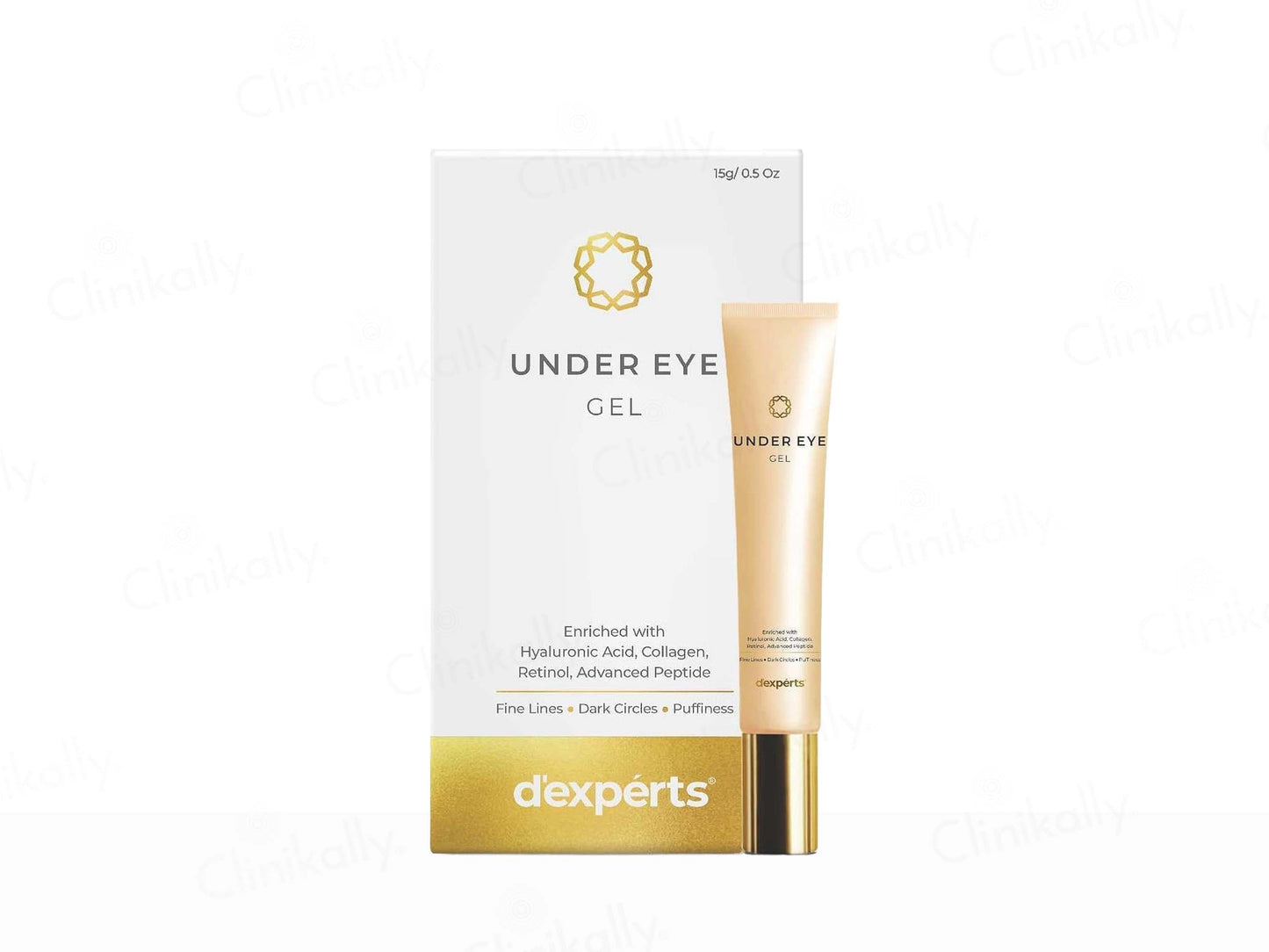 Dexperts under eye gel packaging on a white background