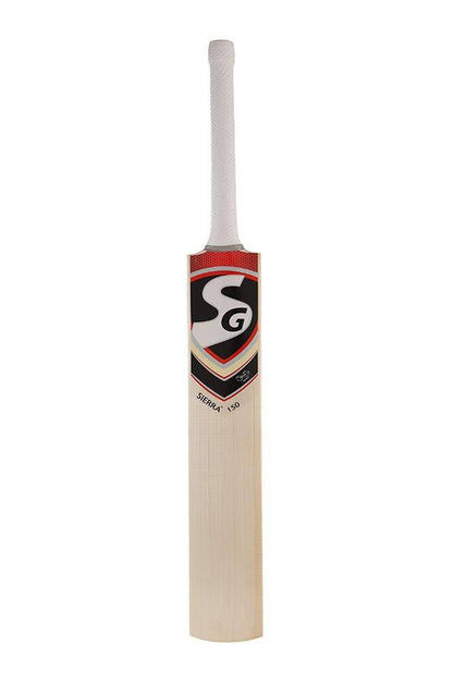 Cricket bat with a brand logo on a white background