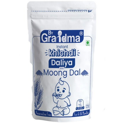 Package of 'By Grandma' Instant Khichdi Daliya and Moong Dal on a white background