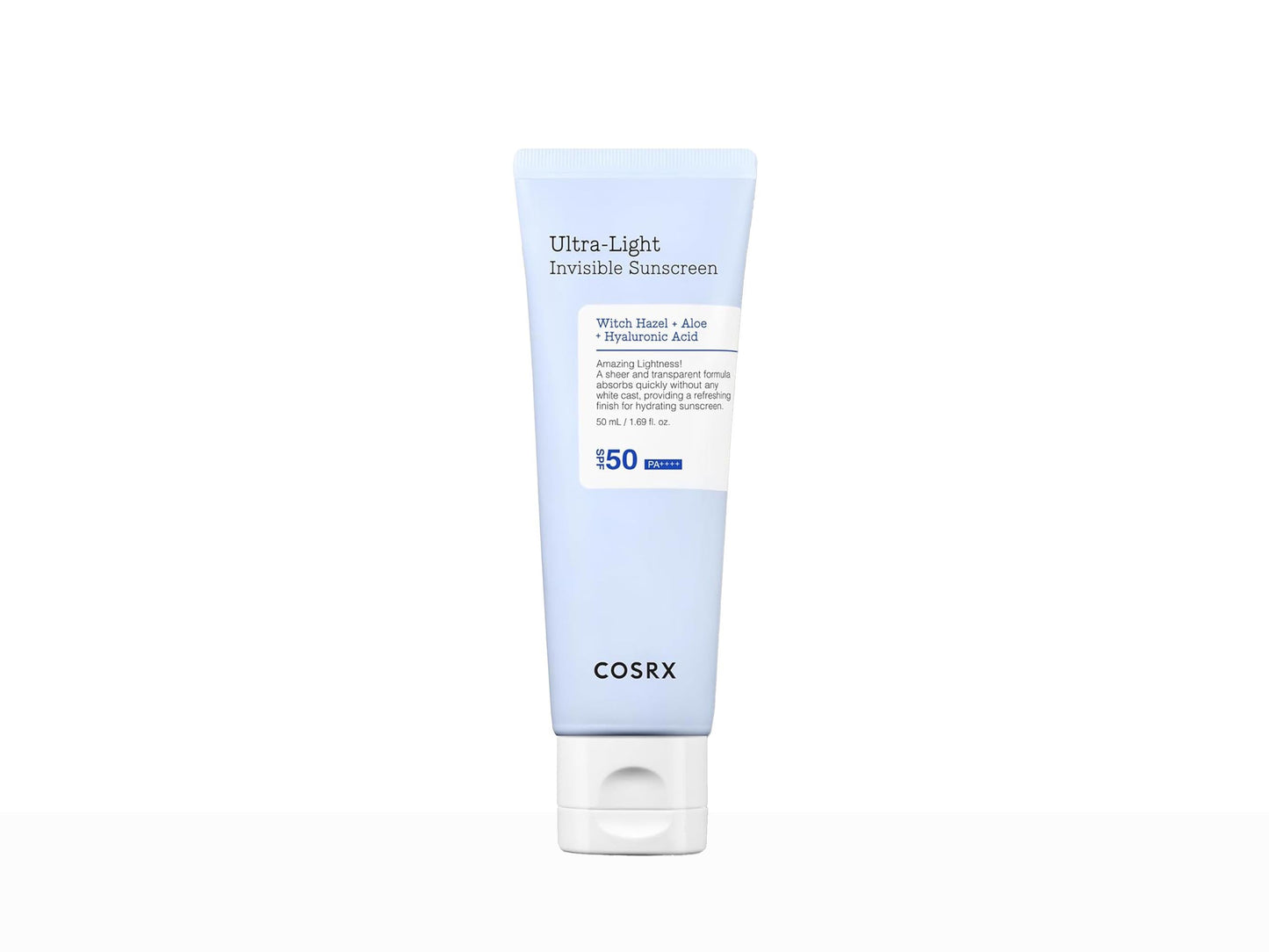 Cosrx sunscreen tube on a white background