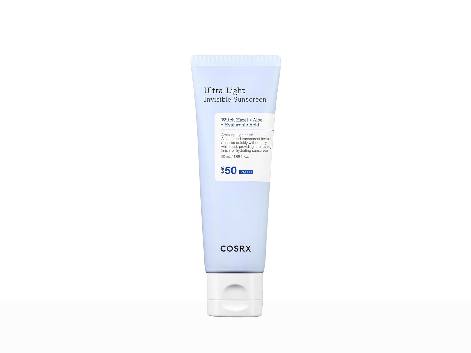 Cosrx sunscreen tube on a white background