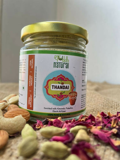 Shuddh Natural Ubtan Based Herbal Gulal, Ayurvedic Thandai Powder, Kashmiri Kahwa, Natural Honey | Holi Gift Hamper
