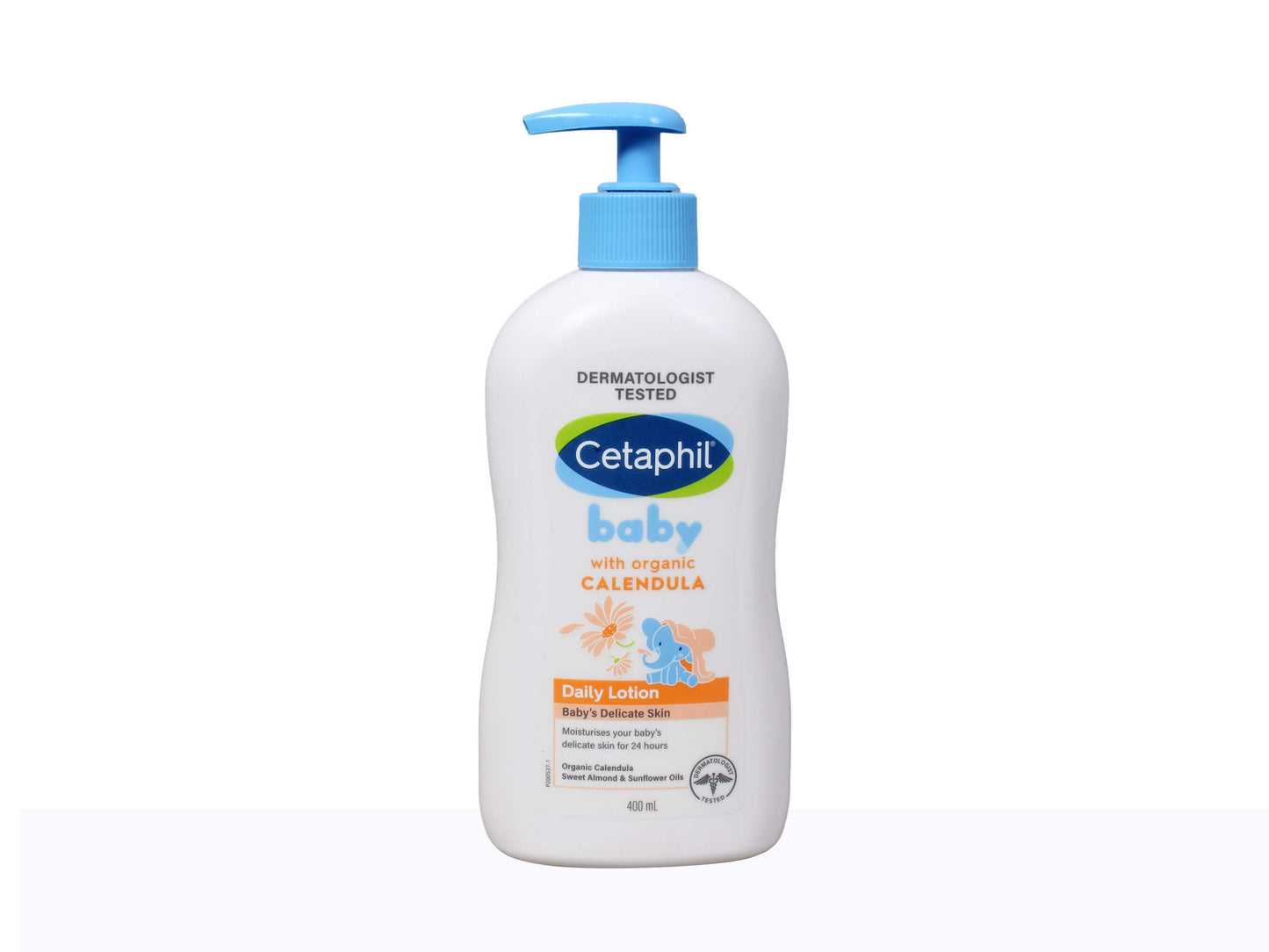 Cetaphil baby lotion bottle on a white background