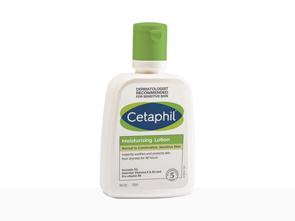 Cetaphil moisturizing lotion bottle on a white background