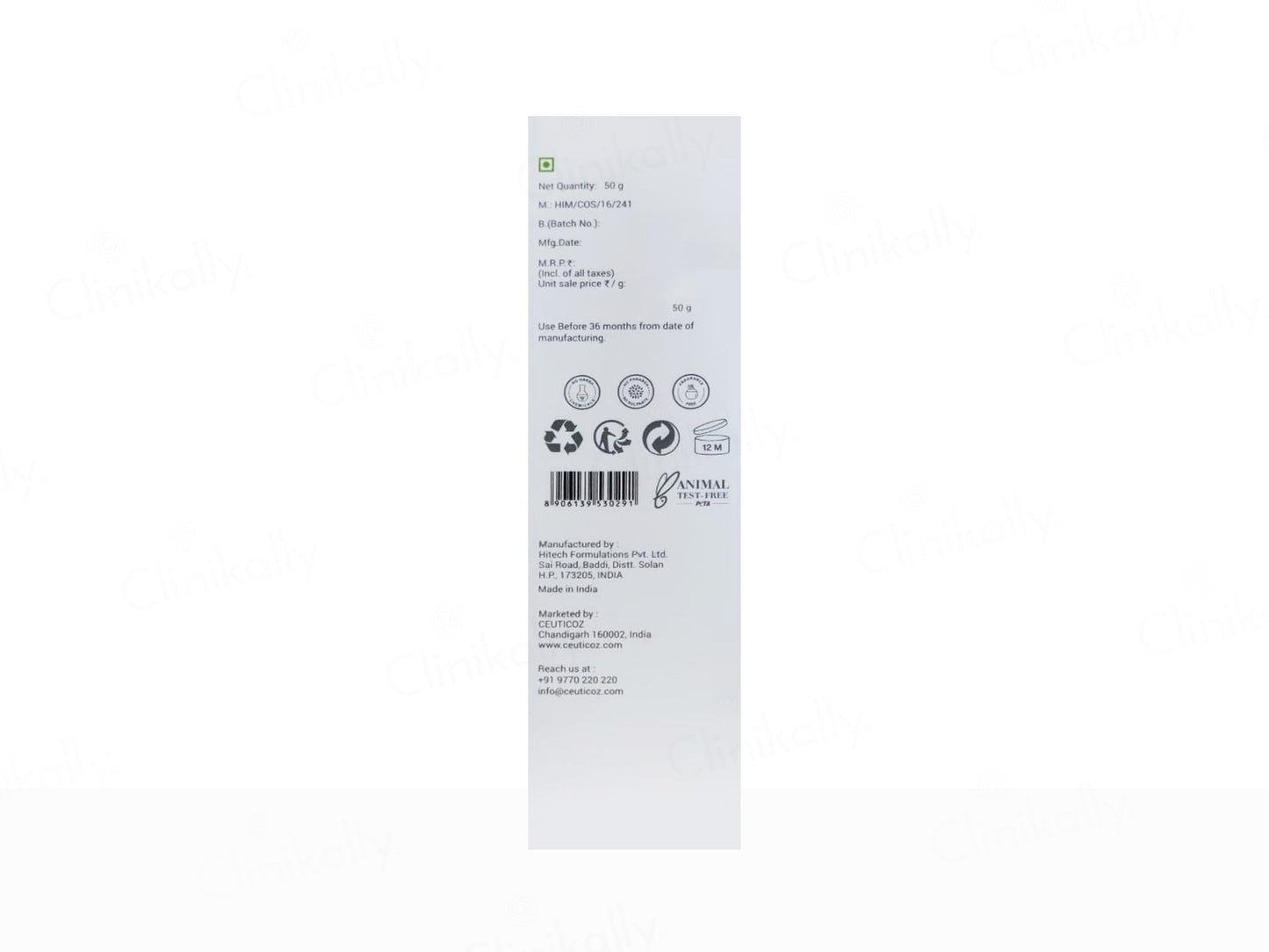 Ceuticoz Clear Zinc Tinted Sunscreen Gel SPF 50 PA++++ (Ivory)