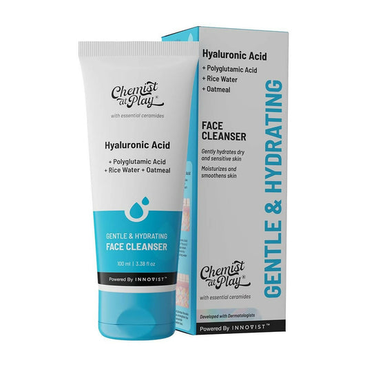 Hyaluronic Acid face cleanser with packaging on a white background