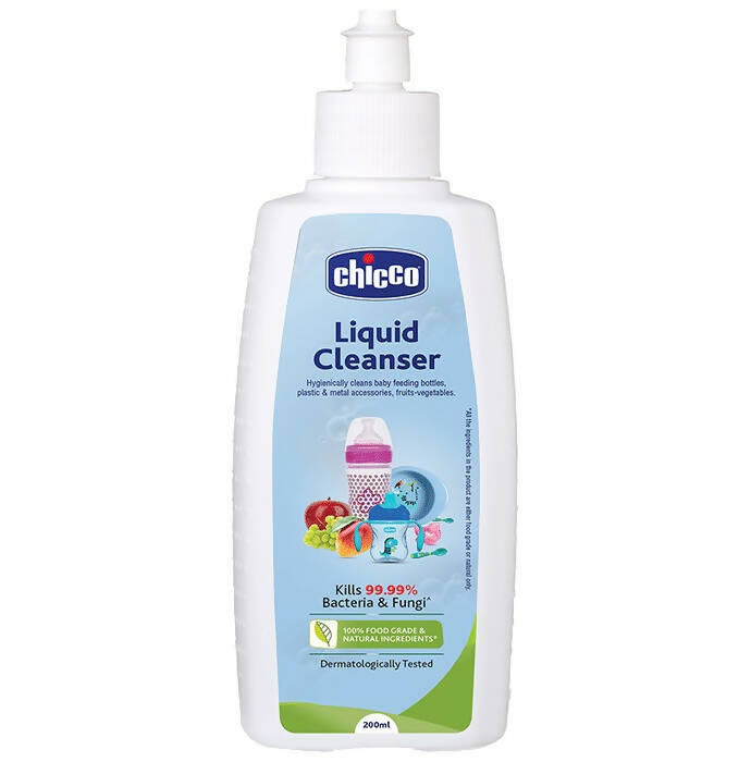 Chicco liquid cleanser bottle on a white background