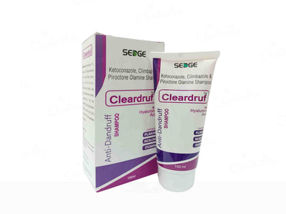 Seige Cleardruff anti-dandruff shampoo packaging on a white background