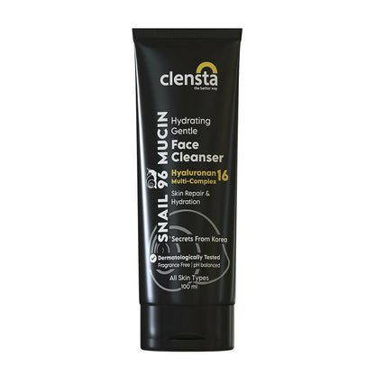 Clensta face cleanser tube on a white background