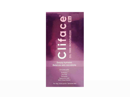 Cliface oil-free moisturizer packaging on a white background