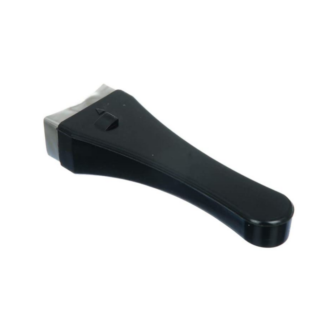 Black ice scraper on a white background