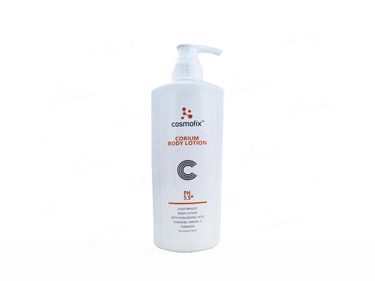 Cosmotherapy Corium Body Lotion bottle on a white background