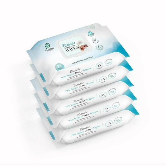 Packaging of Cuddledble baby wipes on a white background