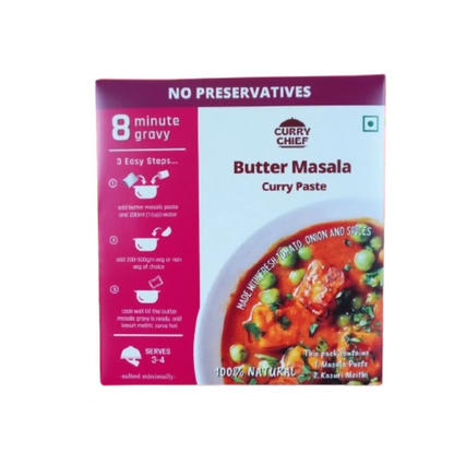 Curry Chief Butter Masala Curry Paste packaging with a white background