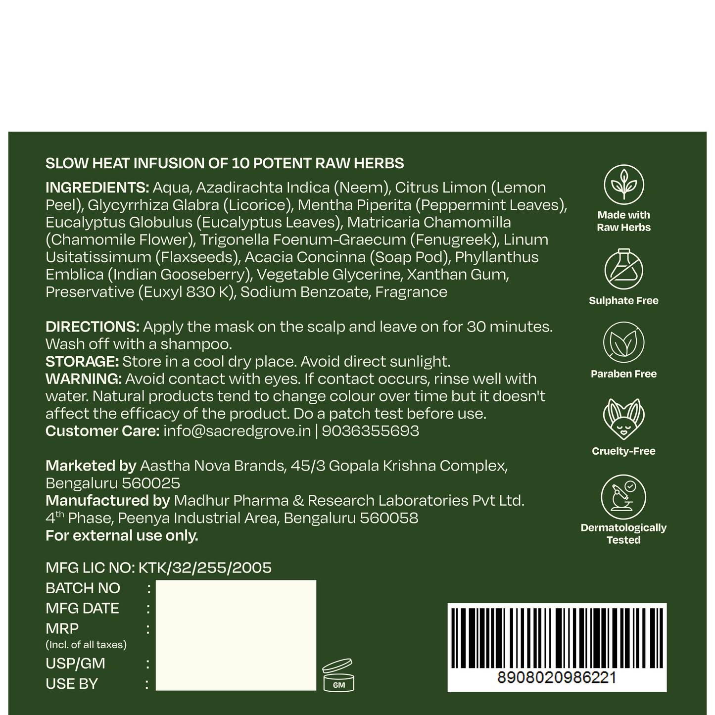 Sacred Grove Licorice & Peppermint Deep Clean Scalp Mask