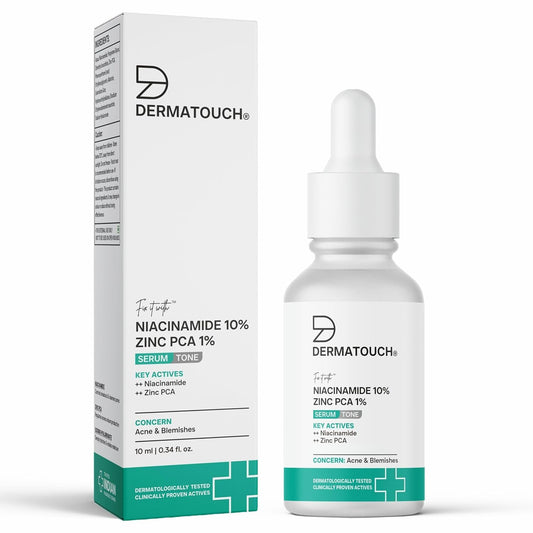 DERMATOUCH Niacinamide 10% + Zinc PCA 1% Serum for Men & Women – Face Serum for Acne, Blemishes & Oil Control/Suitable for All Skin Types 30ml