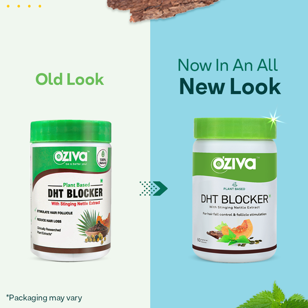 OZiva Plant Based DHT Blocker For Hair Fall Control With Stinging Nettle Extract