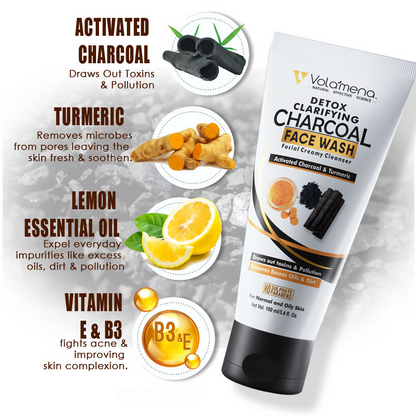 Volamena Detox Clarifying Charcoal Face Wash