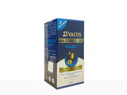 D'vacos massage oil packaging on a white background