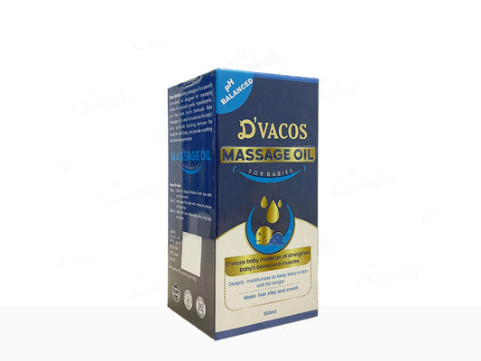 D'vacos massage oil packaging on a white background