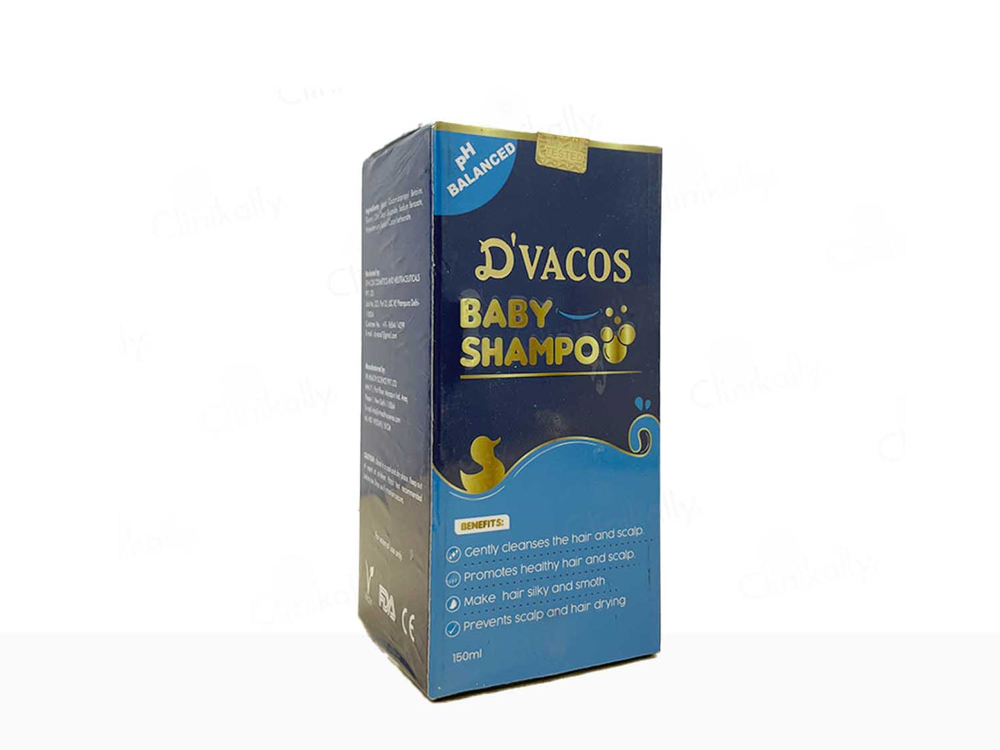 D'Vacos Baby Shampoo packaging on a white background