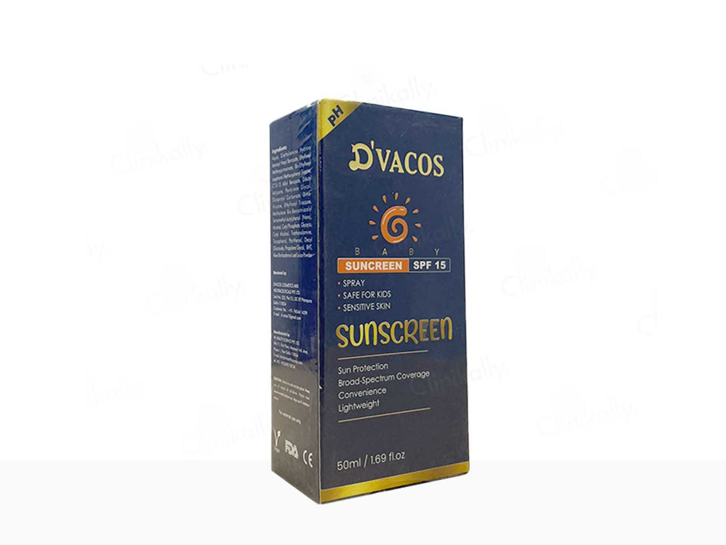 D'vacos sunscreen packaging on a white background