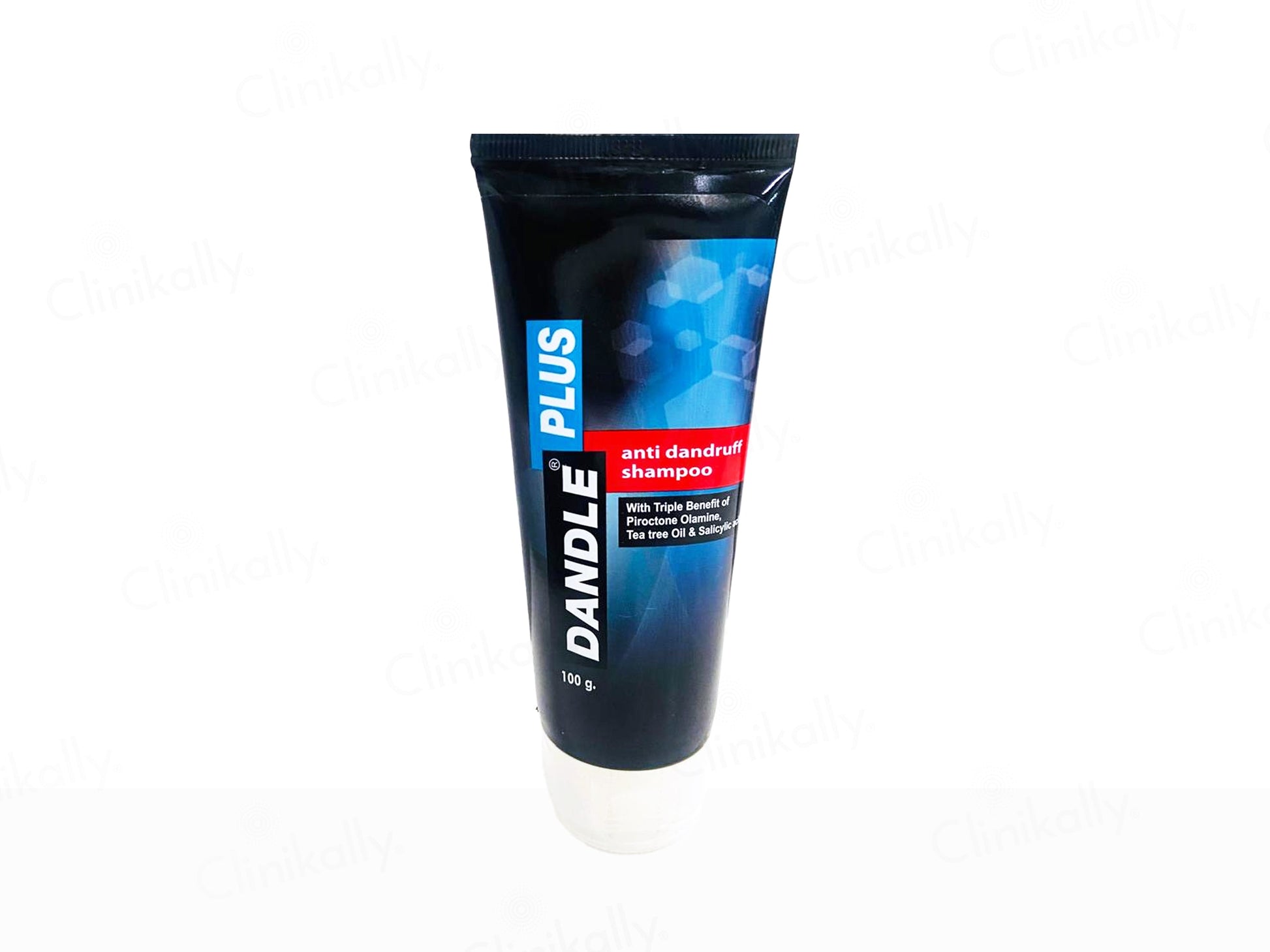 Dande Plus anti-dandruff shampoo tube on a white background