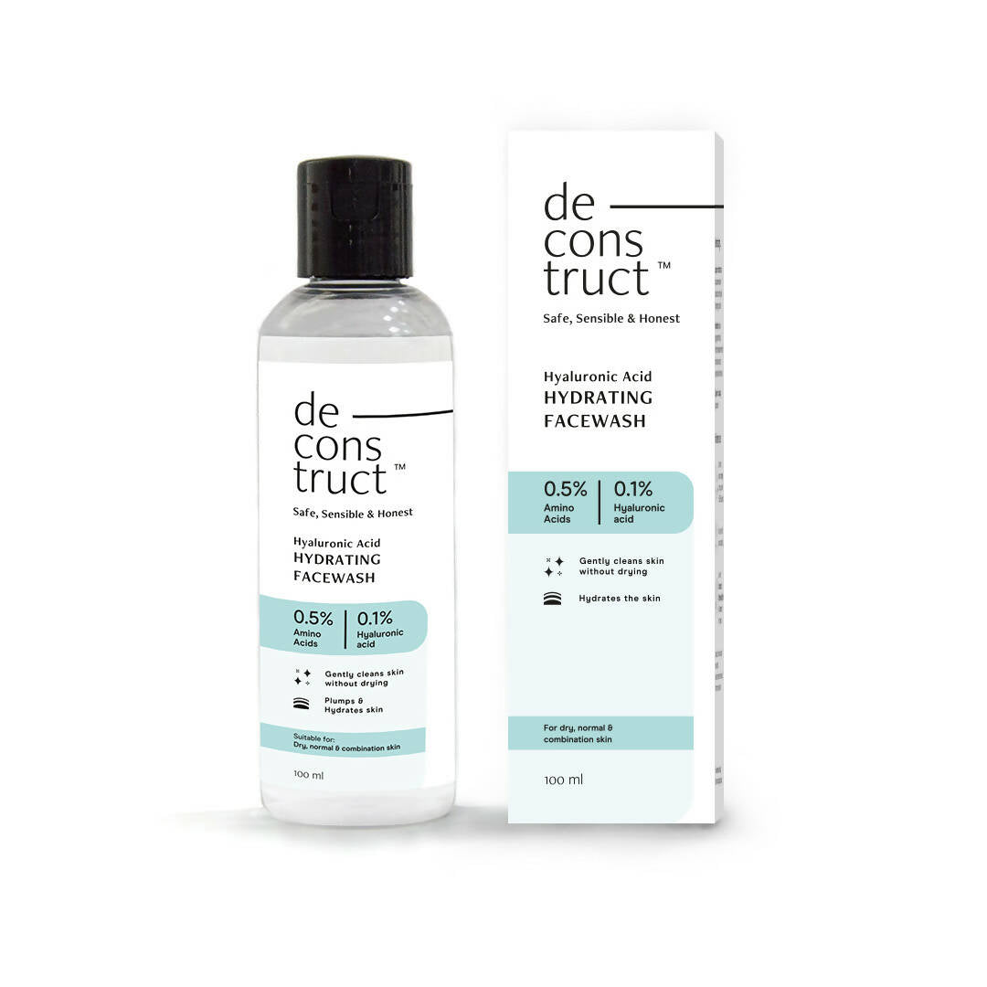 Deconstruct Hyaluronic Acid Hydrating Facewash bottle and packaging on a white background