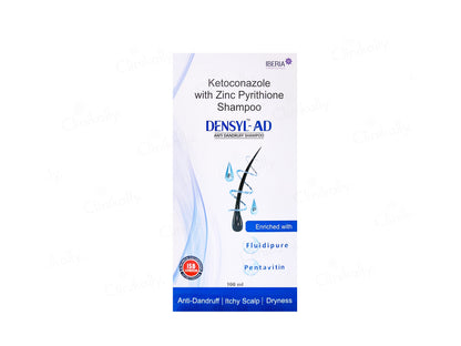 Densyl-AD shampoo packaging on a white background