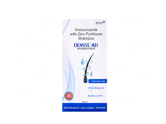 Densyl-AD shampoo packaging on a white background