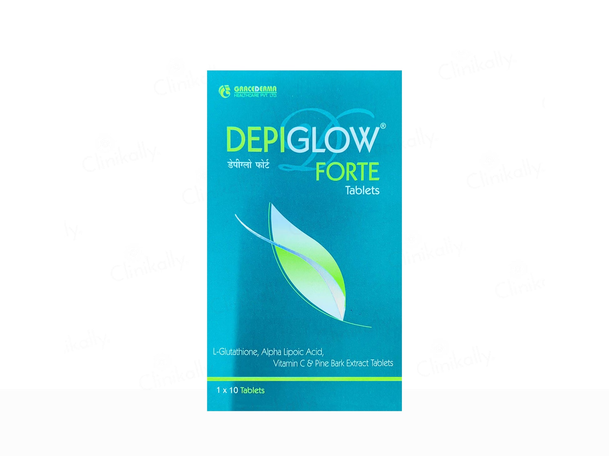 Depiglow Forte tablet packaging on a white background