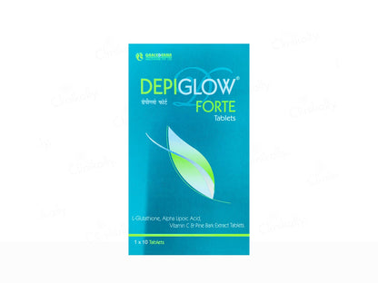 Depiglow Forte tablet packaging on a white background