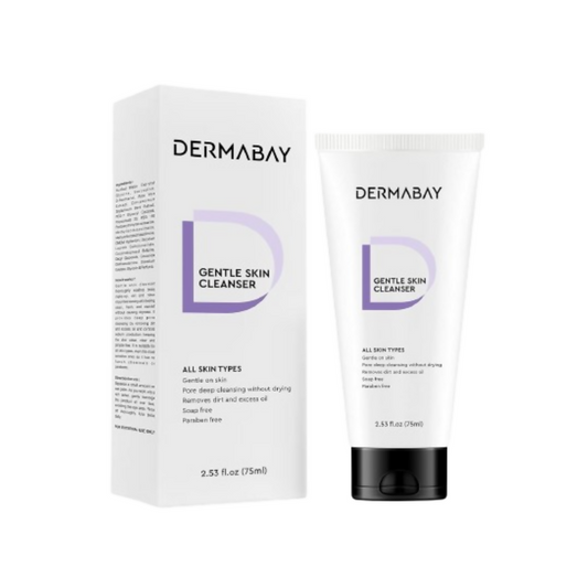 Dermabay Gentle Skin Cleanser packaging and tube on a white background