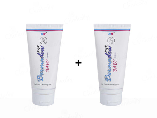 Two Dermaider Baby skin care products on a white background