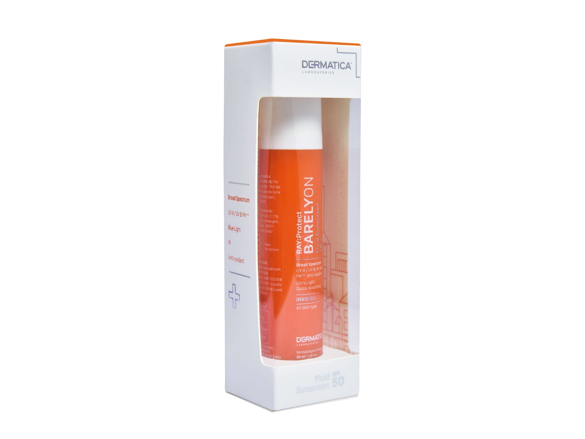 Dermatica Barelon bottle and packaging on a white background