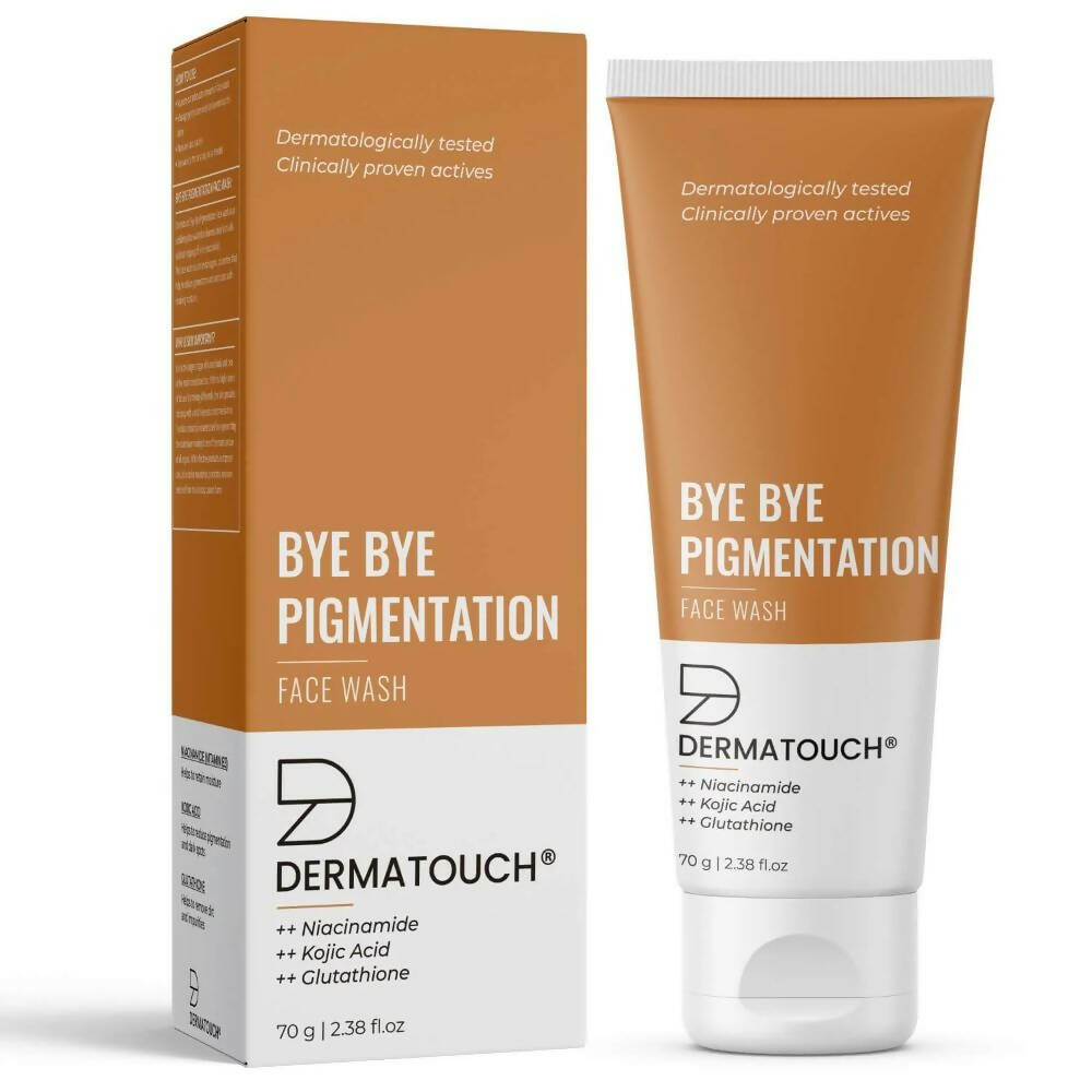 Dermatouch Bye Bye Pigmentation face wash packaging on a white background