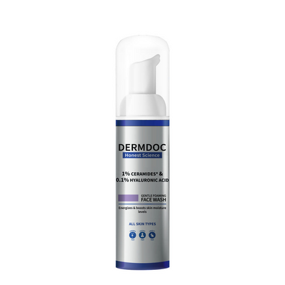 Dermdoc face wash bottle on a white background