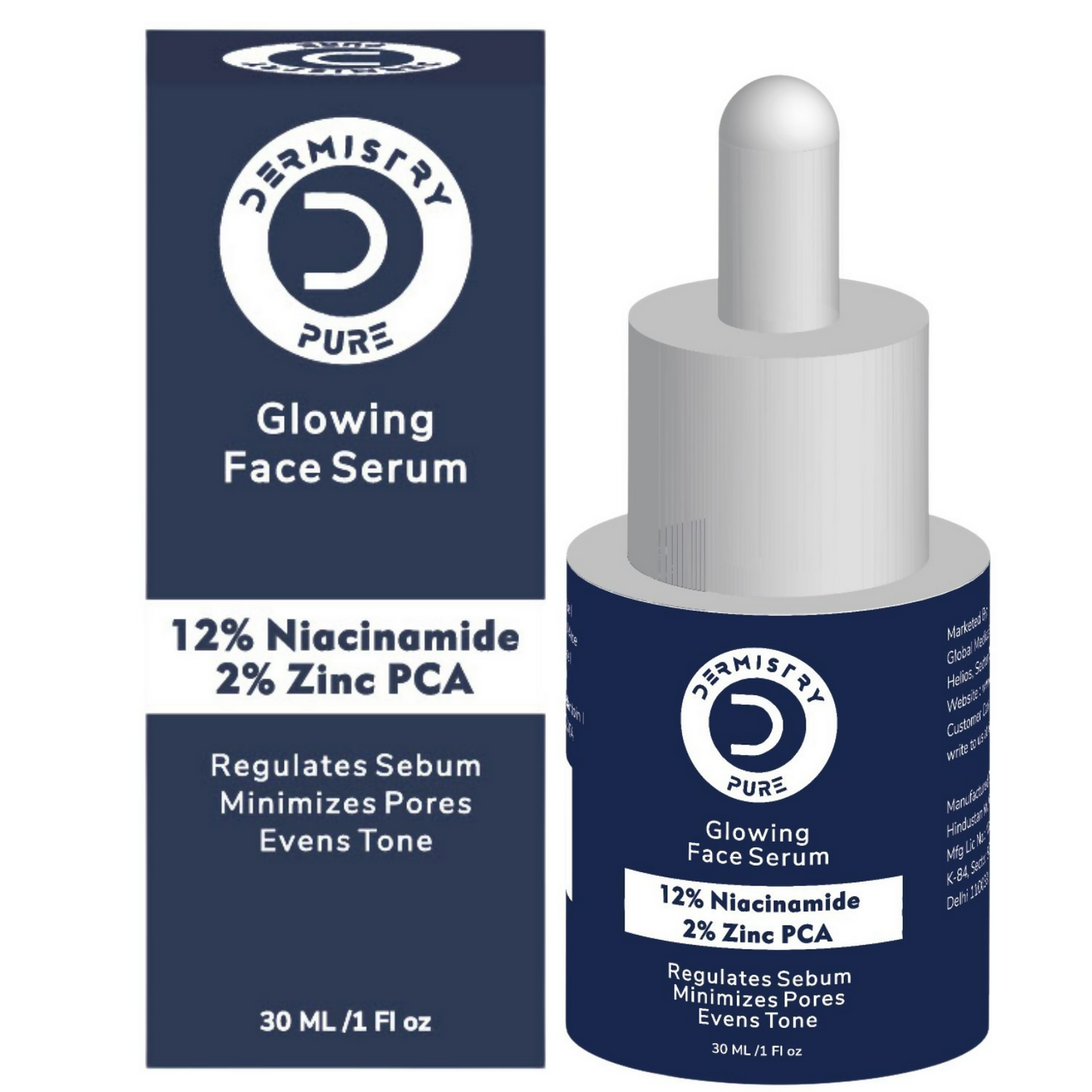 Dermistry 12% Niacinamide 2% Zinc Face Serum For Oil Blemish Control Minimize Pores & Even Skin Tone
