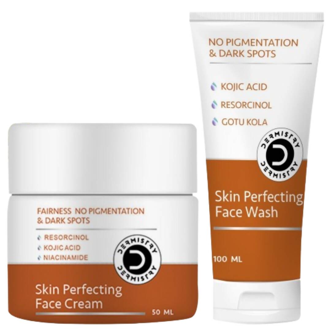 Two skincare products, a face cream and a face wash, from the brand Dermisity on a white background.