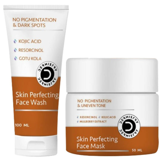 Two skincare products, a face wash and a face mask, from Dermisity on a white background.