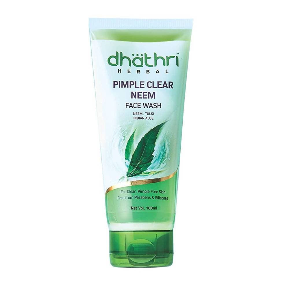 Dhathri Herbal Pimple Clear Neem Face Wash tube on a white background