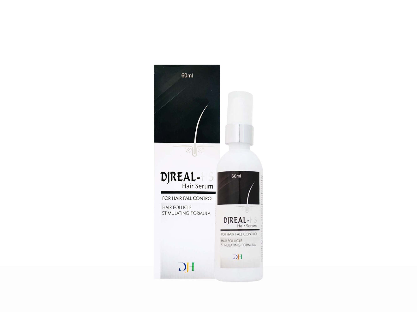 DIREAL hair serum bottle and packaging on a white background